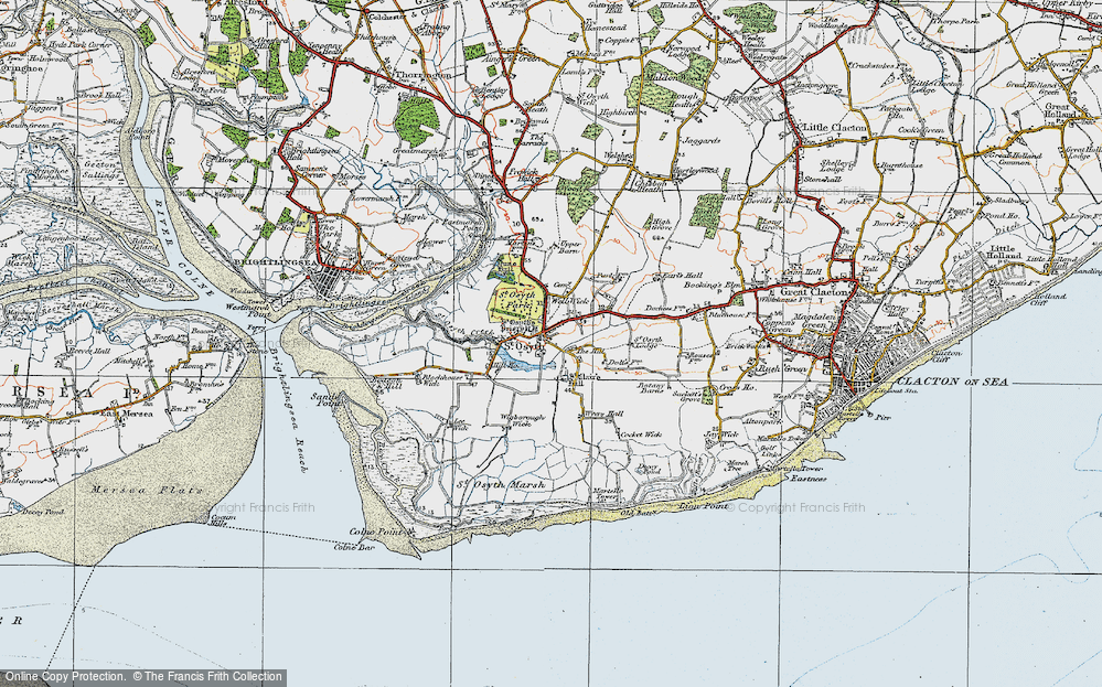 Old Map of St Osyth, 1921 in 1921