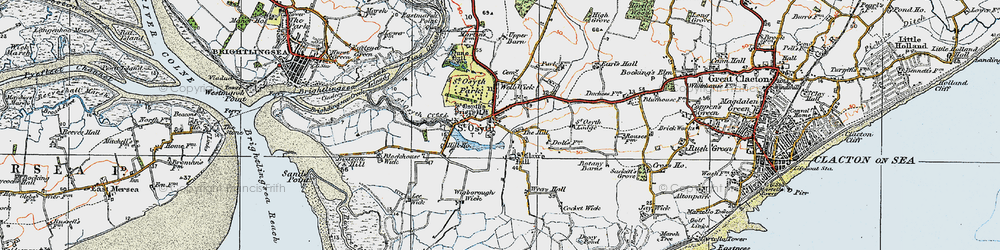 Old map of St Osyth in 1921