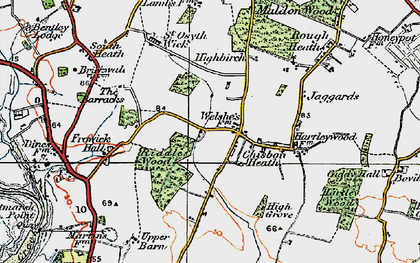 Old map of St Osyth Heath in 1921