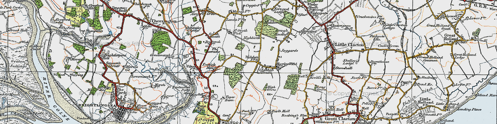 Old map of St Osyth Heath in 1921