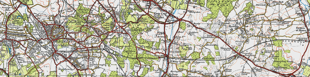 Old map of St Paul's Cray in 1920