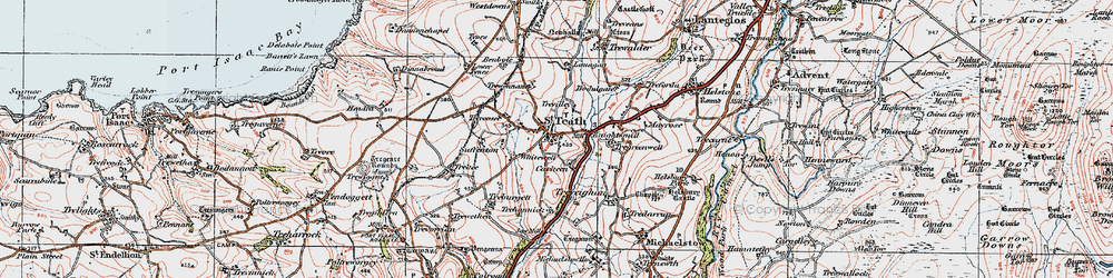 Old map of St Teath in 1919