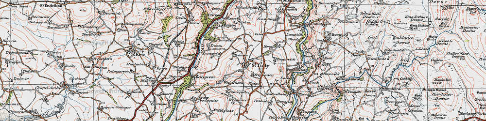 Old map of St Tudy in 1919