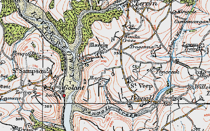 Old map of St Veep in 1919