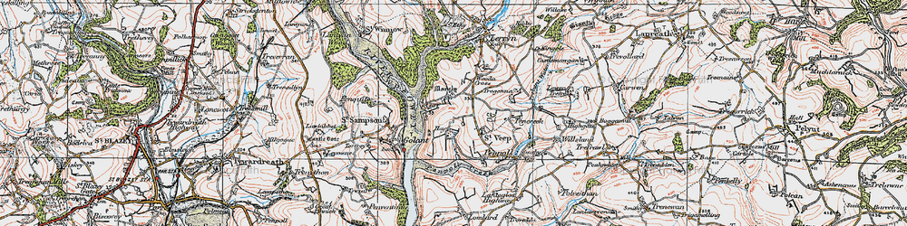 Old map of St Veep in 1919