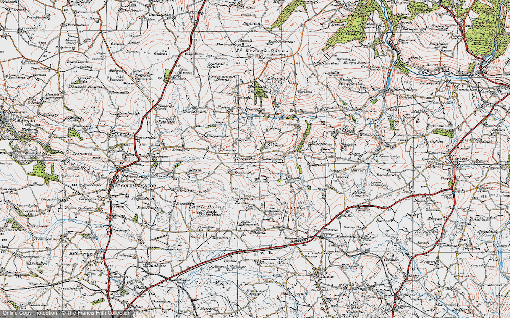 Old Map of St Wenn, 1919 in 1919