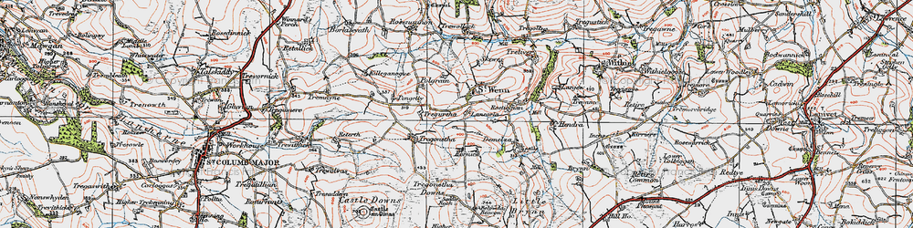 Old map of St Wenn in 1919