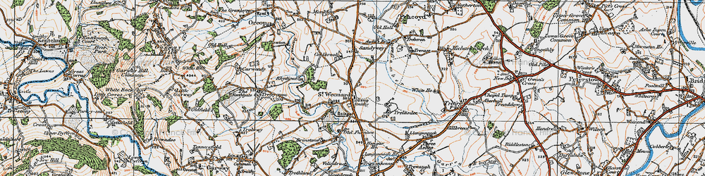 Old map of St Weonards in 1919