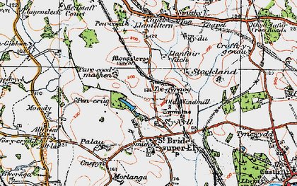 Old map of St y-Nyll in 1919