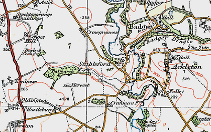 Old map of Stableford in 1921