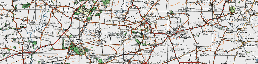Old map of Barn Common in 1920