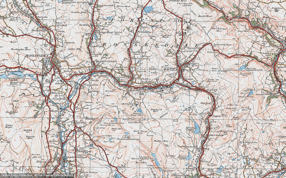 Old Map of Stacksteads, 1924 in 1924