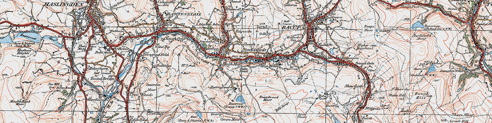 Old map of Stacksteads in 1924