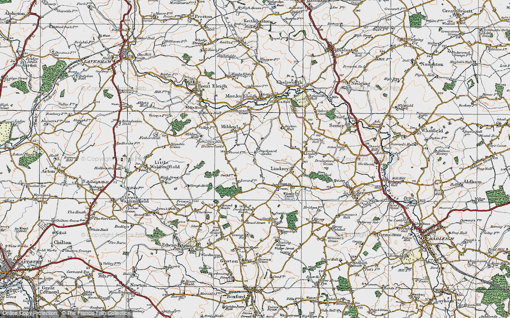 Old Map of Stackyard Green, 1921 in 1921