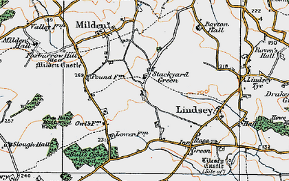 Old map of Stackyard Green in 1921