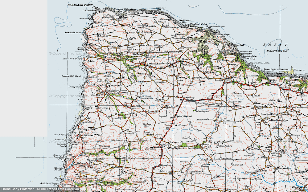 Old Map of Staddon, 1919 in 1919