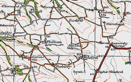 Old map of Staddon in 1919