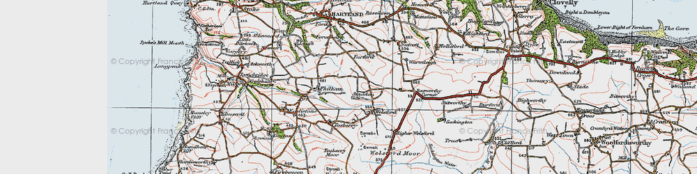 Old map of Staddon in 1919