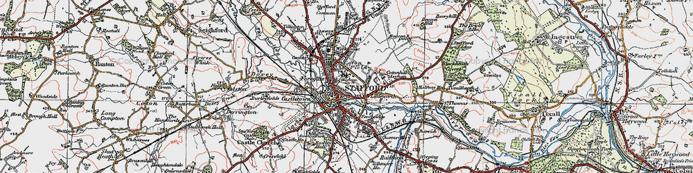 Old map of Stafford in 1921