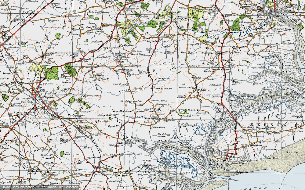 Old Map of Stafford's Corner, 1921 in 1921