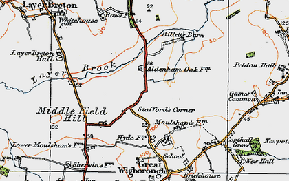 Old map of Stafford's Corner in 1921