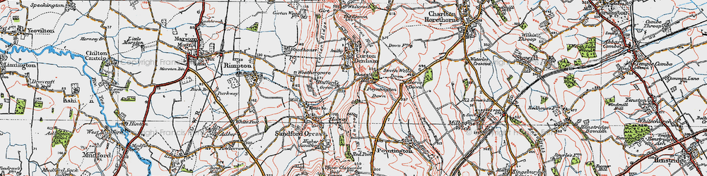 Old map of Wheat Sheaf Hill in 1919