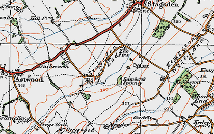 Old map of Stagsden West End in 1919