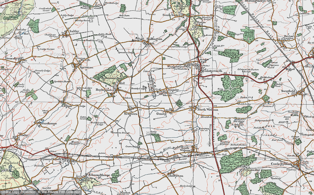 Old Map of Stainby, 1921 in 1921