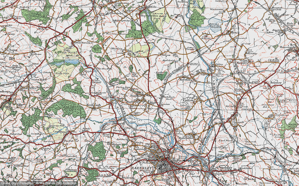 Old Map of Staincross, 1924 in 1924