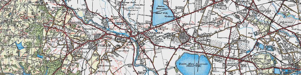 Old map of Staines in 1920