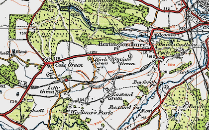 Old map of Staines Green in 1919