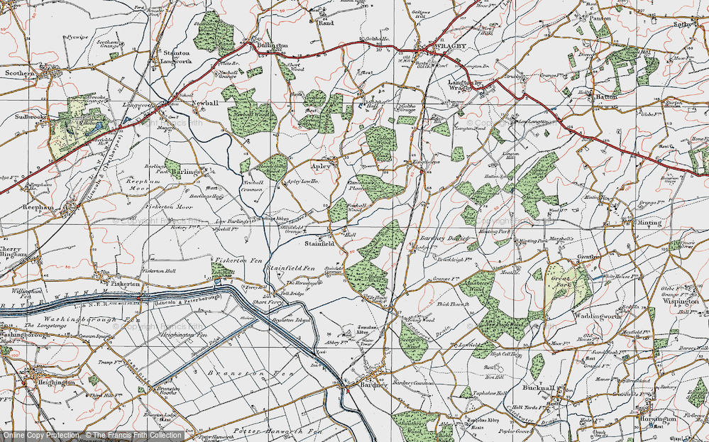 Old Map of Stainfield, 1923 in 1923