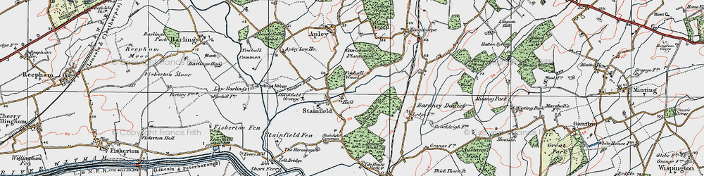 Old map of Stainfield in 1923