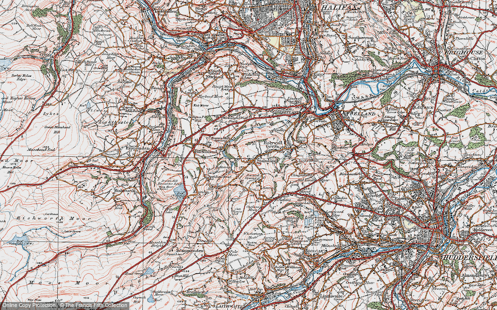 Old Map of Stainland, 1925 in 1925