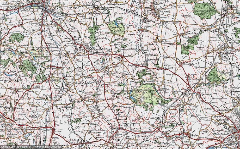 Old Map of Stainsby, 1923 in 1923