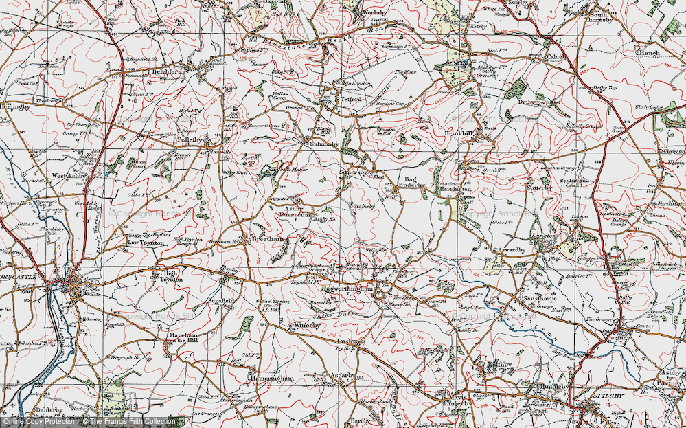 Old Map of Stainsby, 1923 in 1923