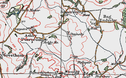 Old map of Stainsby in 1923