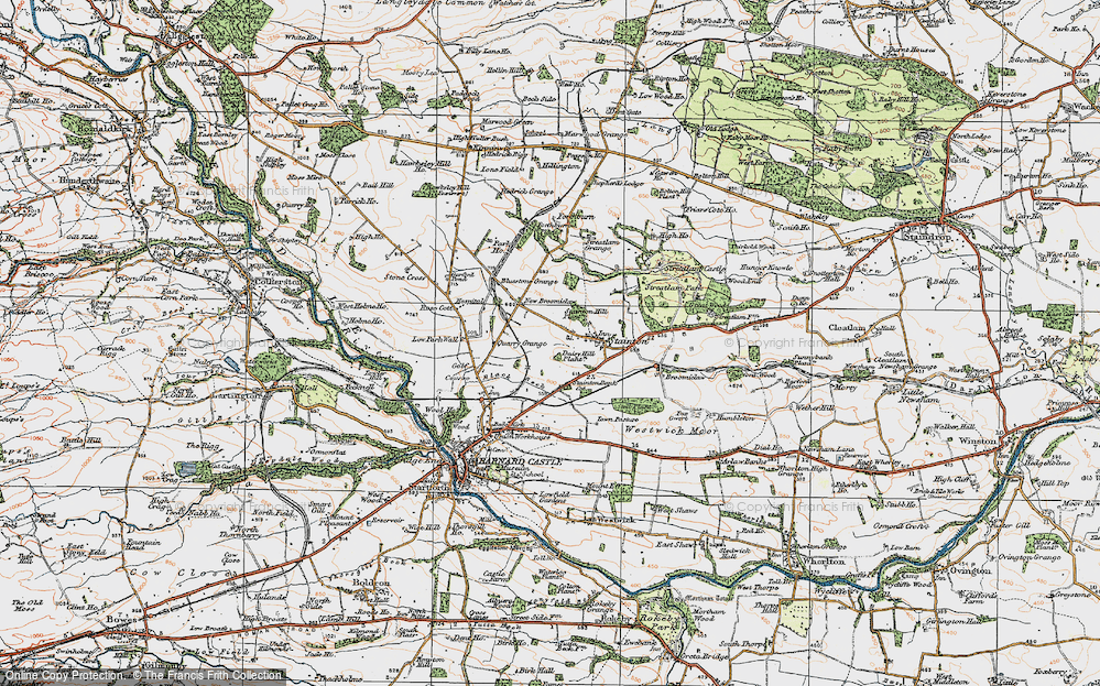 Old Map of Historic Map covering Westwick Moor in 1925