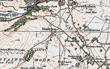 Old map of Whit Fell in 1925