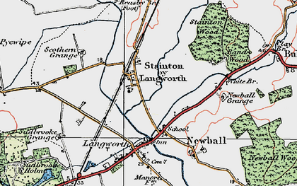 Old map of Stainton by Langworth in 1923