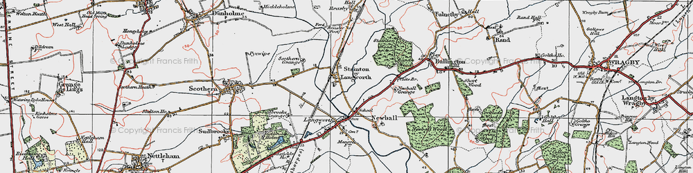 Old map of Stainton by Langworth in 1923