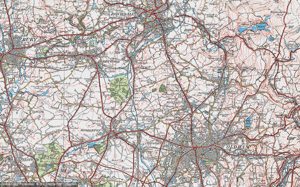 Old Map of Stake Hill, 1924 in 1924