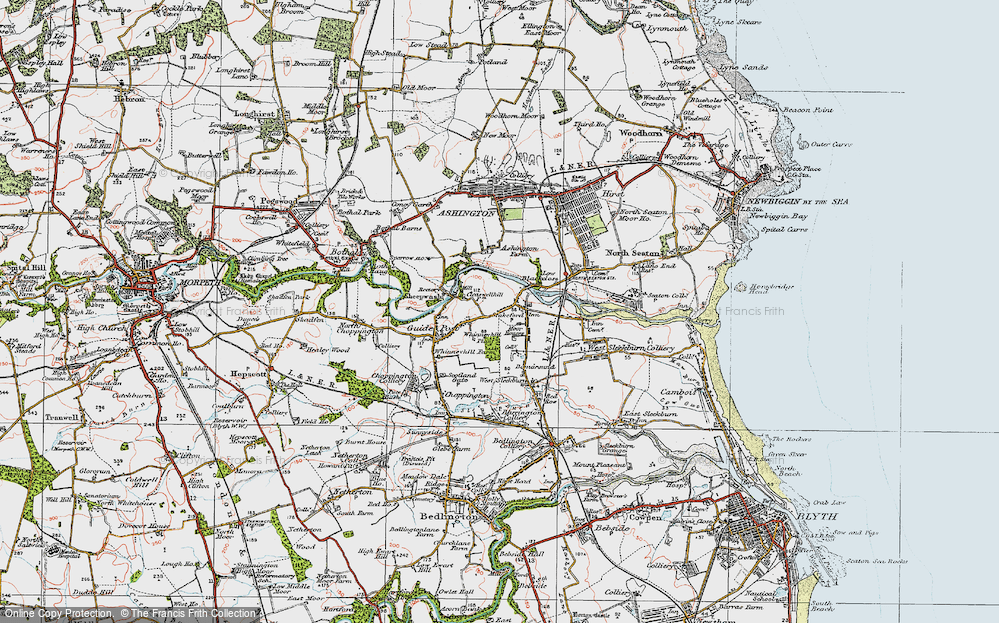 Old Map of Stakeford, 1925 in 1925