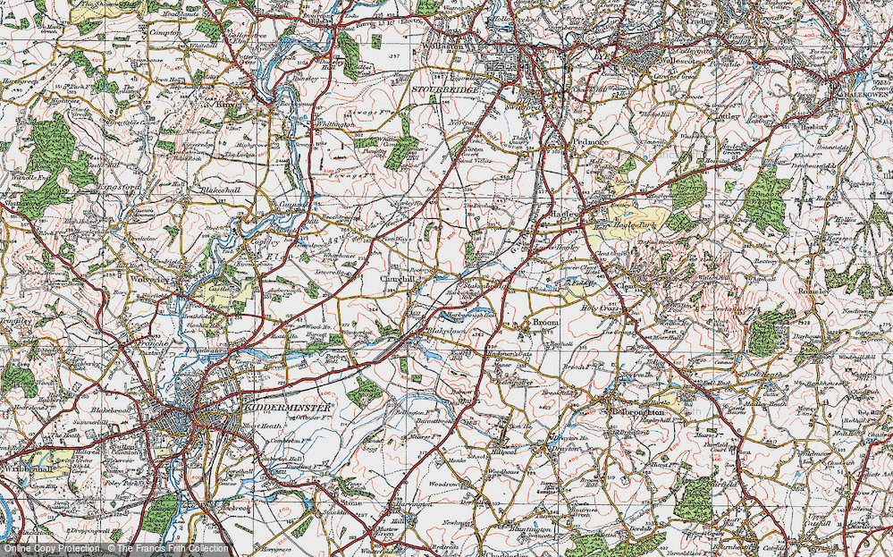 Old Map of Stakenbridge, 1921 in 1921