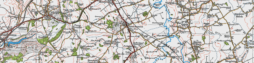Old map of Prior's Down in 1919