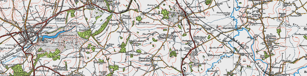 Old map of Stalbridge Weston in 1919