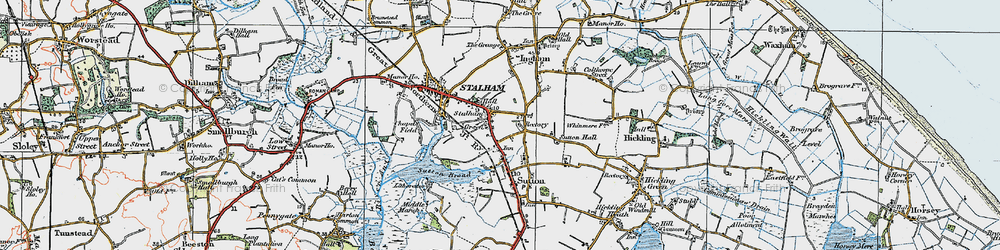 Old map of Stalham Green in 1922