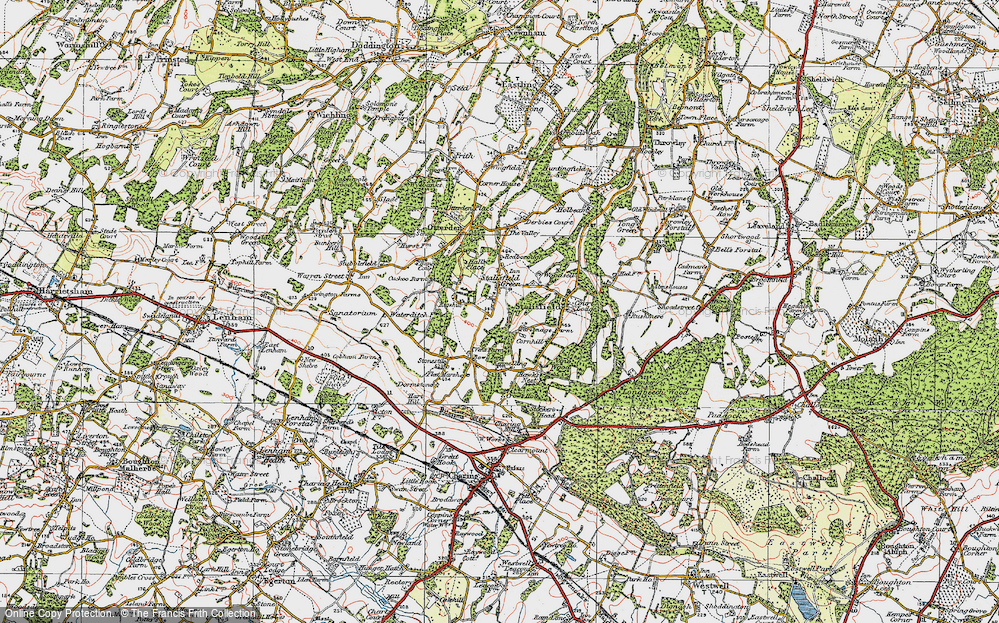 Old Map of Stalisfield Green, 1921 in 1921