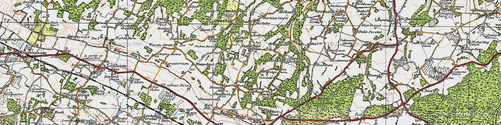 Old map of Stalisfield Green in 1921