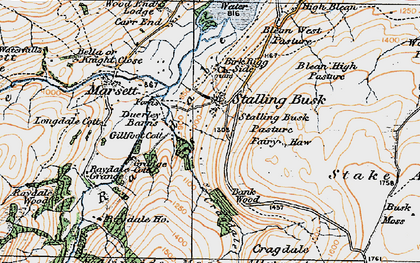 Old map of Billinside Moor in 1925